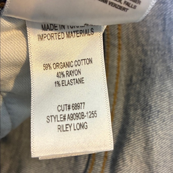 Agolde Riley Long High Rise Straight Leg Jeans Dark Blue Wash Size 31 Luxury - Picture 11 of 16